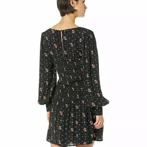 FREE PEOPLE BLACK BOHO MINI DRESS - Picture 8 of 12
